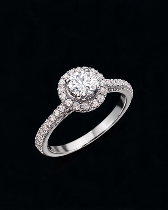 The Solitaire Pavé Ring